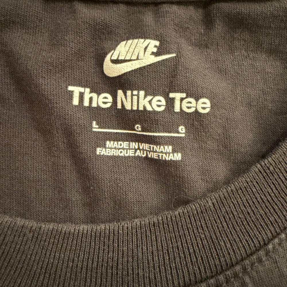 Nike Worldwide Graphic T-Shirt Mens Large Dark Gray Abstract Swoosh Short Sleeve - Picture 3 of 4